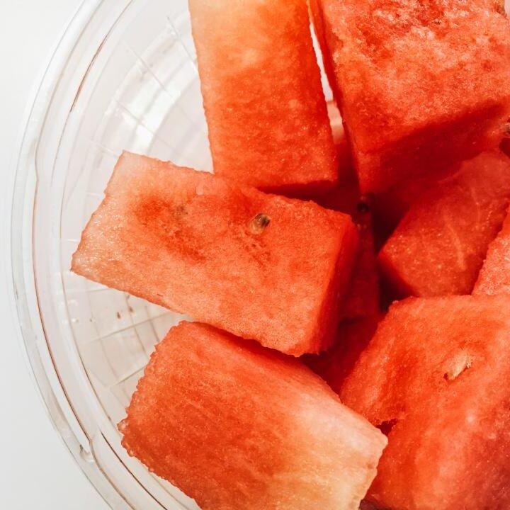 Sliced watermelon showing red flesh